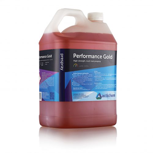 Super-strength prespray detergent for hot water extraction cleaning