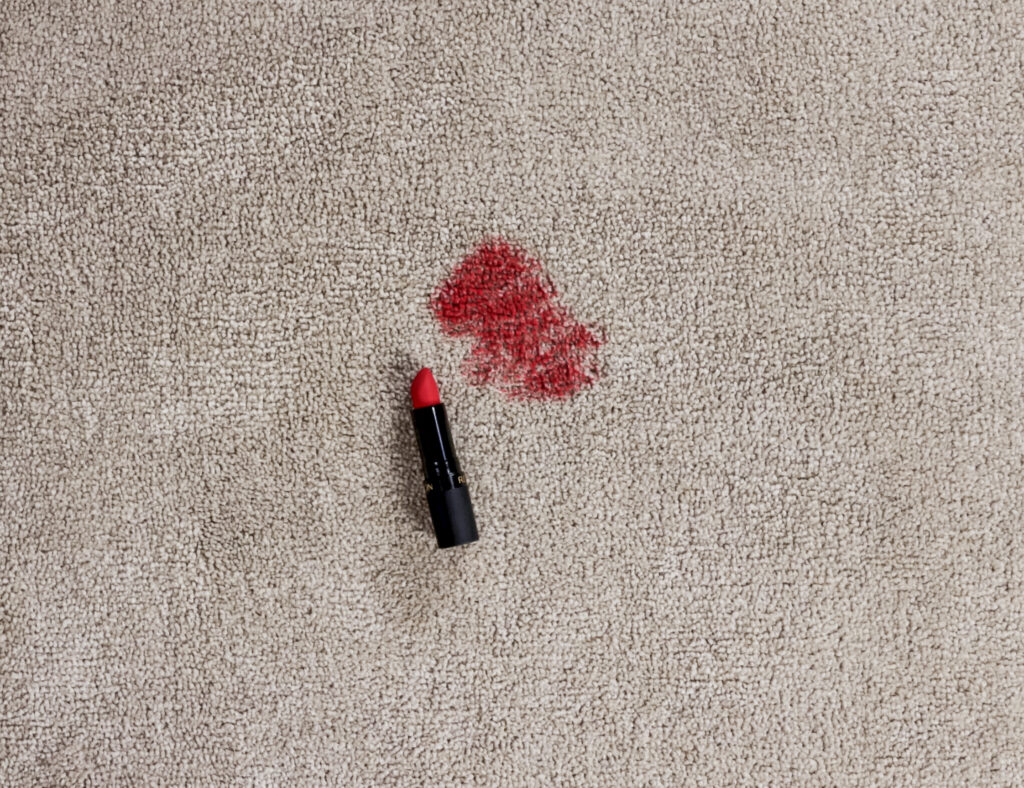 Lipstick on carpet