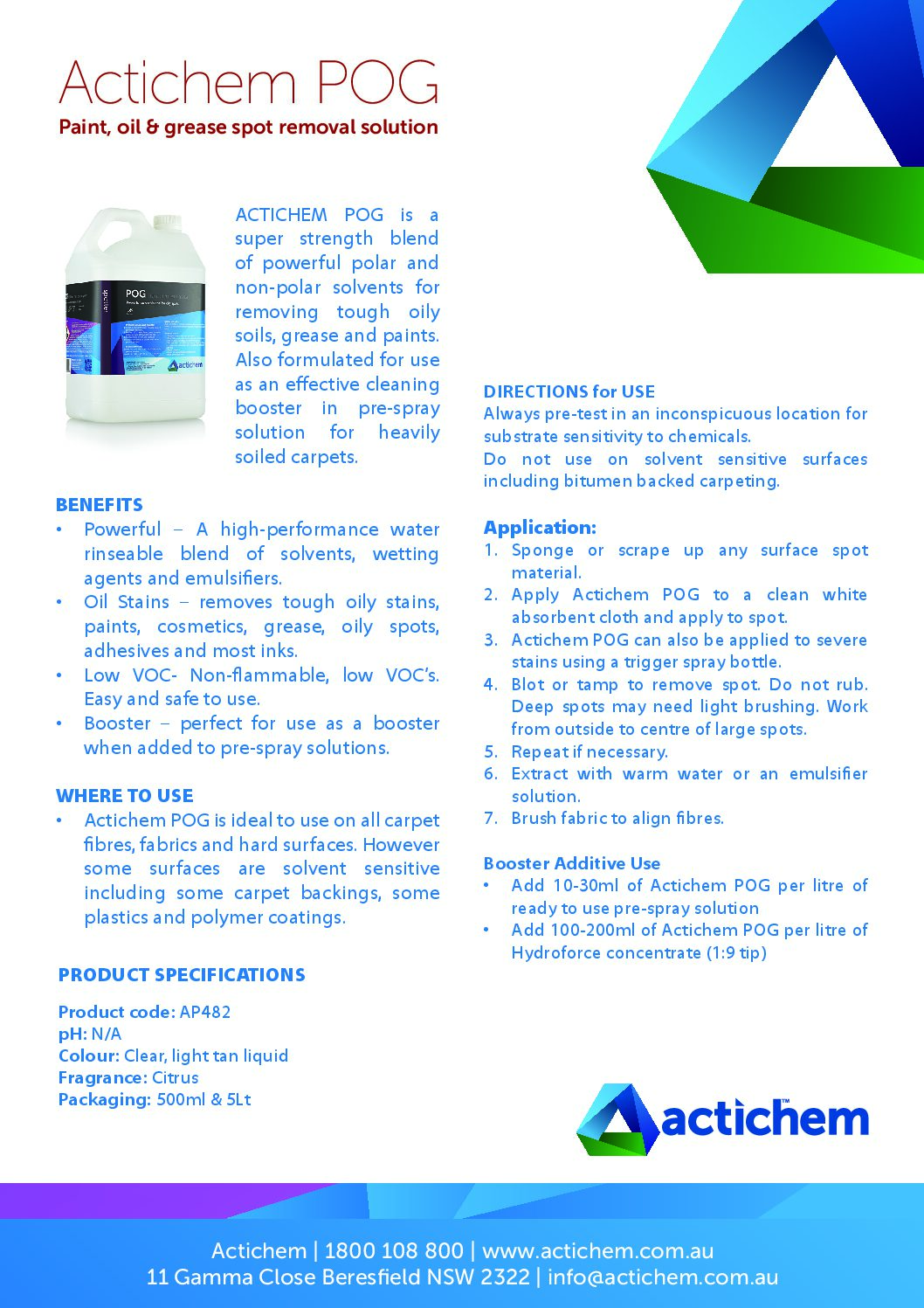Actichem POG | Product Data Sheet - Actichem