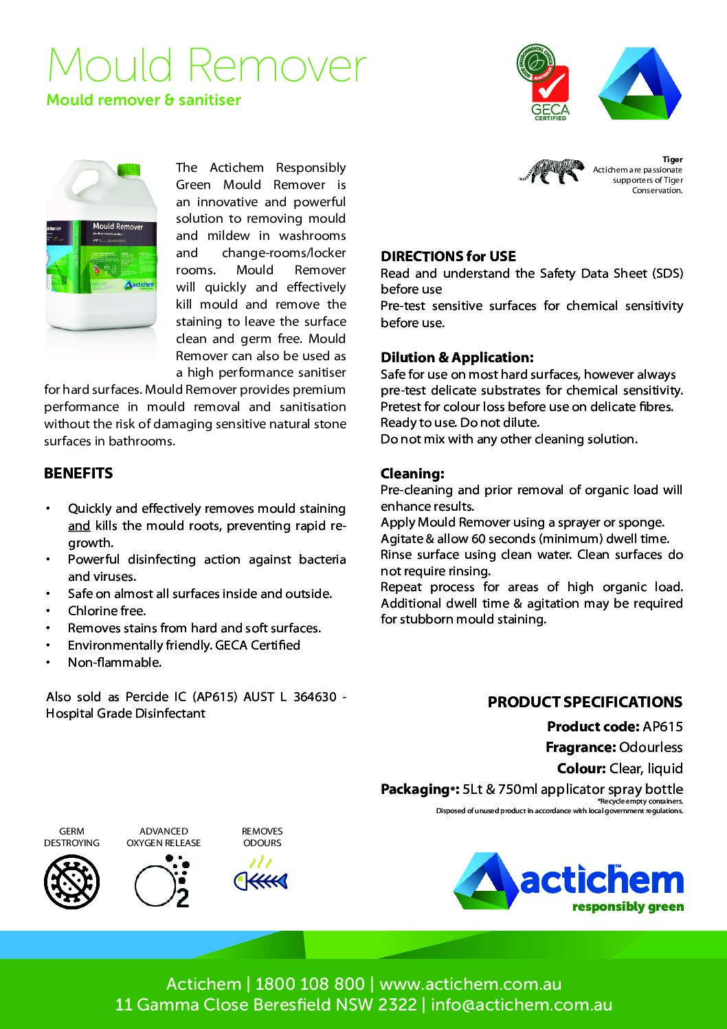 Mould Remover | Product Data Sheet - Actichem