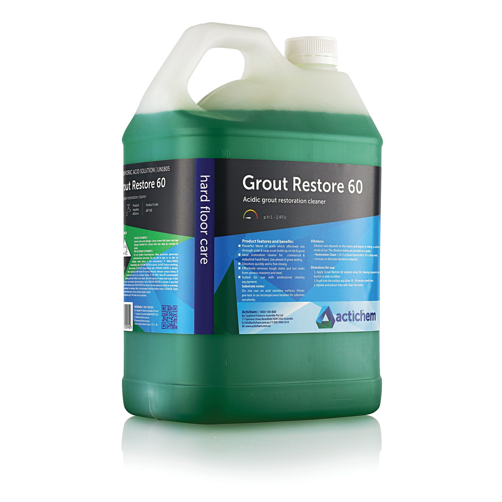 Phosphoric acid cleaner for removing cement and grout residues, mineral scale build-ups and efflorescence.